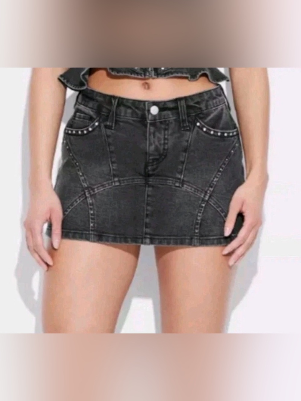 NWT Wild Fable Women's Studded Western Festival Micro Mini Skort Size L